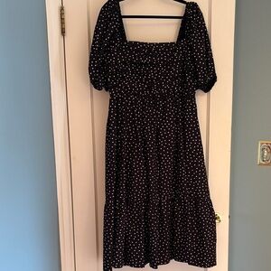 Abercrombie & Fitch Emerson Cotton Poplin Dress in Polka Dot